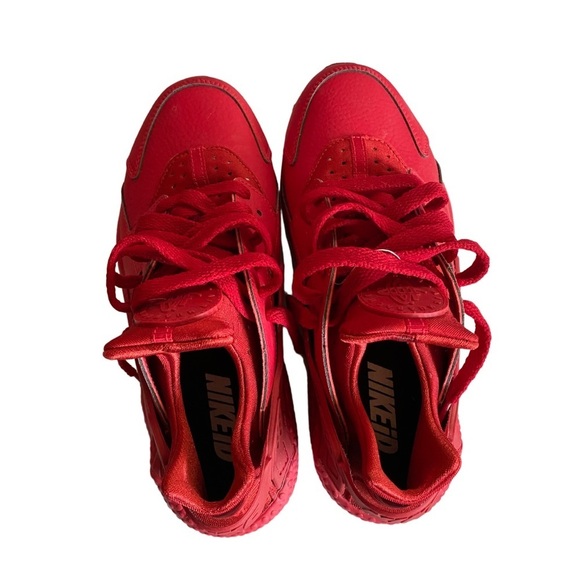 NIKE Huarache Run triple red Nikeid custom shoes - Picture 4 of 7